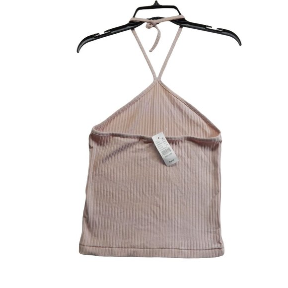 Me To We Knit Halter Top Womens Neck Tie Strap Pink Pacsun Size M - Picture 2 of 8